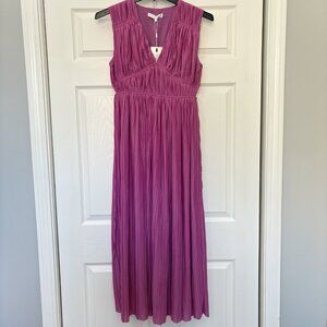 NWT Endless Rose Sleeveless Micropleat Pink Maxi Dress Womens Size Small Dainty